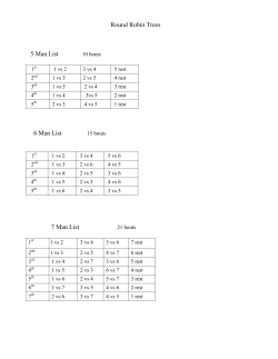 Round Robin Trees 5 Man List 6 Man List 7 Man List