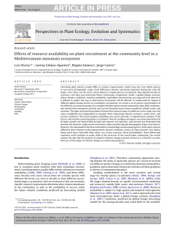 Effects of resource availability on plant recruitment