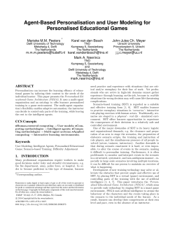 Agent-Based Personalisation and User Modeling