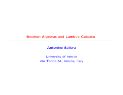 Boolean Algebras and Lambda Calculus Antonino Salibra