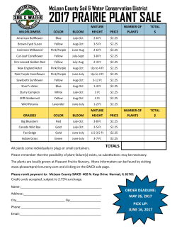 2017 prairie plant sale - McLean County Soil and Water