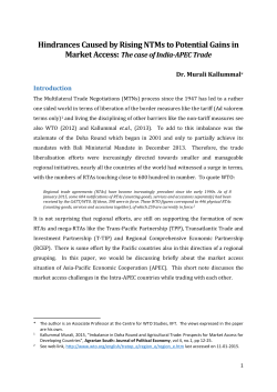 Hindrances Caused by Rising NTMs to Potential Gains in