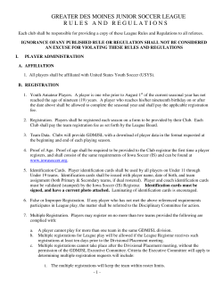 greater des moines junior soccer league rulesandregulations