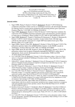 1 List of Publications Thomas Berberich Journal articles 1 - BiK-F
