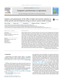Analysis and optimization of the effect of light and nutrient solution