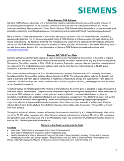 About Siemens PLM Software Siemens PLM Software, a business
