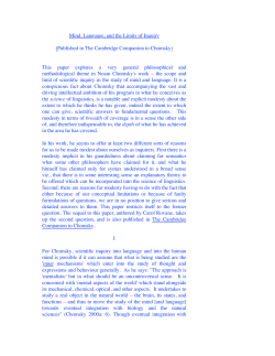 Mind, Language, and the Limits of Inquiry