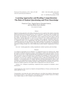 Learning Approaches and Reading Comprehension: The Role of