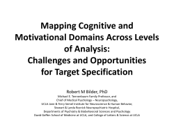Mapping Cognitive and Motivational Domains Across Levels of