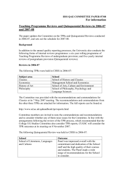 hss qae committee paper 05/02 - College Quality Assurance