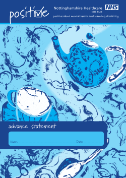 advance statement - Nottinghamshire Healthcare NHS Foundation
