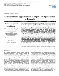 Constraints and opportunities of organic fruit production in Tanzania