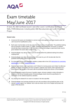 AQA GCE June 2017 - Sussex Downs College