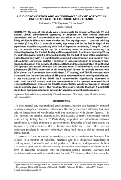 LIPID PEROXIDATION AND ANTIOXIDANT ENZYME ACTIVITY IN