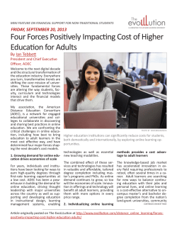 Four Forces Positively Impacting Cost of Higher Education for Adults
