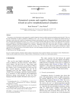 Dynamical systems and cognitive linguistics: toward