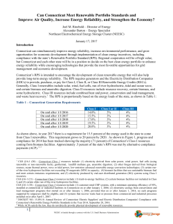 Can Connecticut Meet Renewable Portfolio Standards and Improve