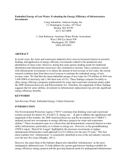 Embodied Energy of Lost Water: Evaluating the