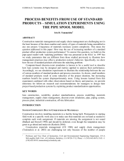 process benefits from use of standard products &ndash; simulation