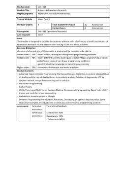Module code SM-4334 Module Title Advanced Operations Research
