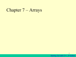 Chapter 7 &ndash; Arrays - KSU Faculty Member websites