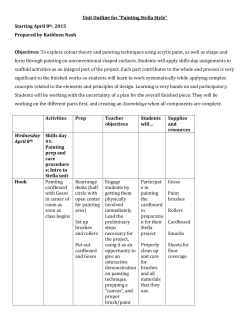 Unit Outline for &ldquo;Painting Stella Style&rdquo; Starting April 8th, 2015