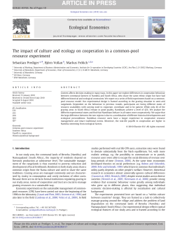The impact of culture and ecology on cooperation in a common