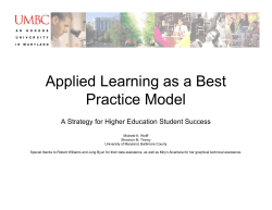 Applied Learning as a Best Practice Model