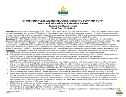 STARS FINANCIAL AWARD REQUEST/RECEIPTS