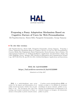 Proposing a Fuzzy Adaptation Mechanism Based on Cognitive