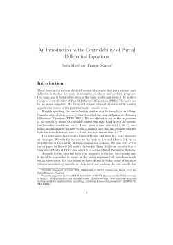 An Introduction to the Controllability of Partial Differential Equations