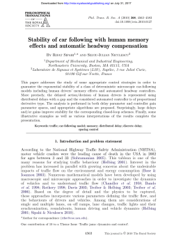 Stability of car following with human memory effects and automatic