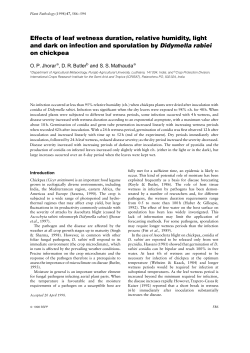 Effects of leaf wetness duration, relative humidity, light and dark on