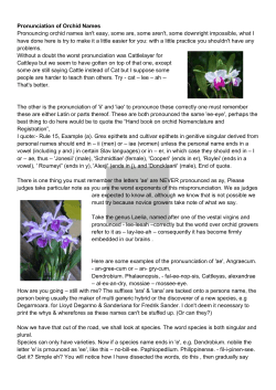 Pronunciation of Orchid Names
