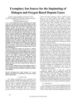 Exemplary Ion Source for the Implanting of Halogen and Oxygen