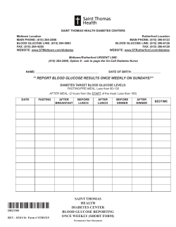 (short form) ** report blood glucose results once weekly