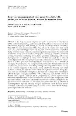 Four-year measurements of trace gases (SO2, NOx, CO, and O3)