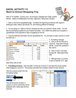 EXCEL ACTIVITY 16