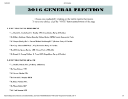 Choose one candidate by clicking on the bubble next to their name