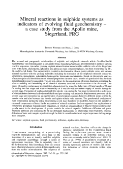Mineral reactions in sulphide systems as indicators of evolving fluid