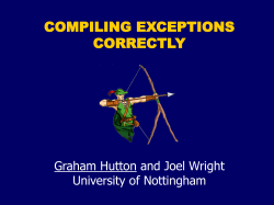 Compiling exceptions correctly