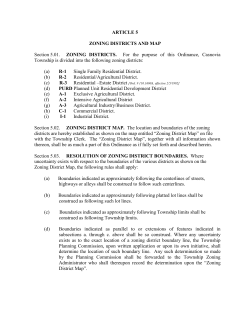 ARTICLE 5 ZONING DISTRICTS AND MAP Section 5.01. ZONING