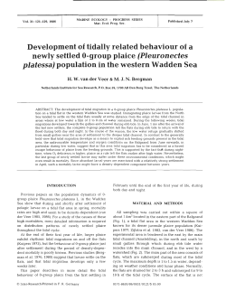 Development of tidally related behaviour of a newly settled 0