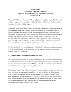Joint Statement 51st Japan-U.S. Business Conference Japan