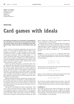 Card games with ideals - Nieuw Archief voor Wiskunde