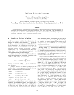 Additive Splines in Statistics