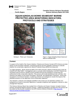 Sgaan Kinghlas Bowie Seamount Marine Protected Area Monitoring