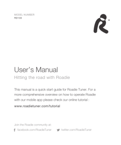 User`s Manual - Roadie Tuner