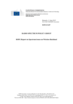 (wireless) backhaul - Radio Spectrum Policy Group