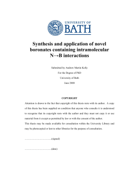 Synthesis and application of novel boronates containing